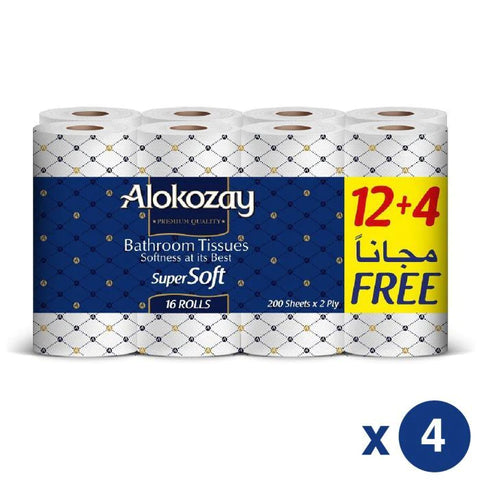 Bathroom tissues – 12+4 rolls x 2ply
