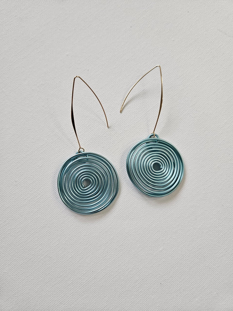 Boucles d'oreilles Spirales Aluminium plaqué or