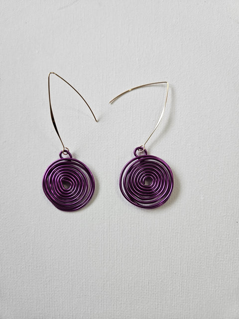 Boucles d'oreilles Spirales Aluminium plaqué or